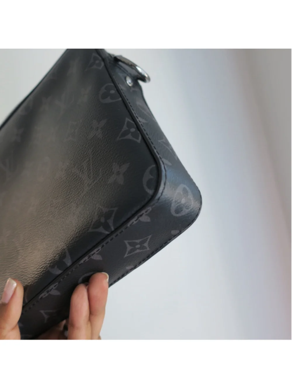 LOUIS VUITTON Monogram Eclipse Trio Large Pochette Only